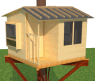 Front left of tree house