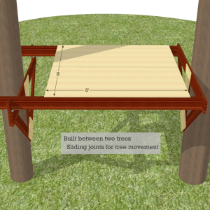 Two tree treehouse platform