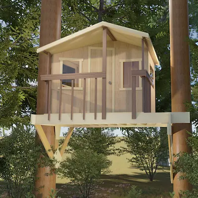Zelkova two tree tree house